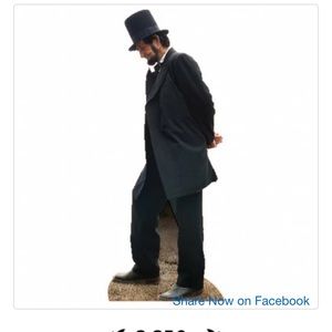 ABE LINCOLN LIFE SIZED CARDBOARD CUTOUT FREE SHIP!